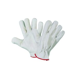 Guanti da Lavoro in Pelle Tutto Fiore per Uso Industriale Taglia 11 Bianco Orlato