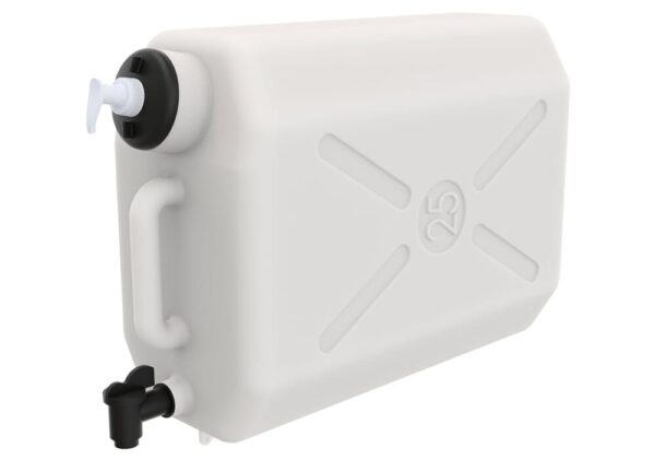 Serbatoio Acqua 25L per Camion con Rubinetto Inox e Portasapone