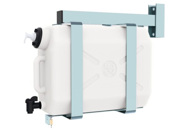 Serbatoio Acqua in Plastica 25 lt con Telaio Zincato – Uso Professionale per Camion