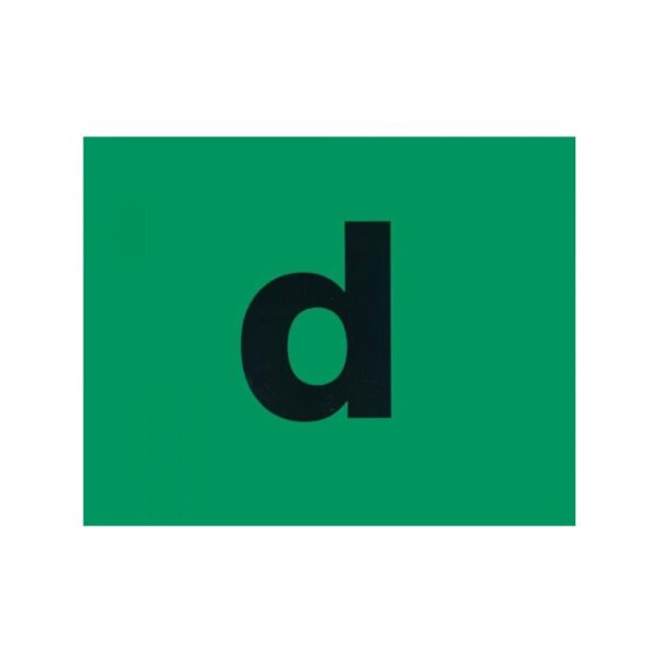 Adesivo Lettera D Verde 500x400 mm