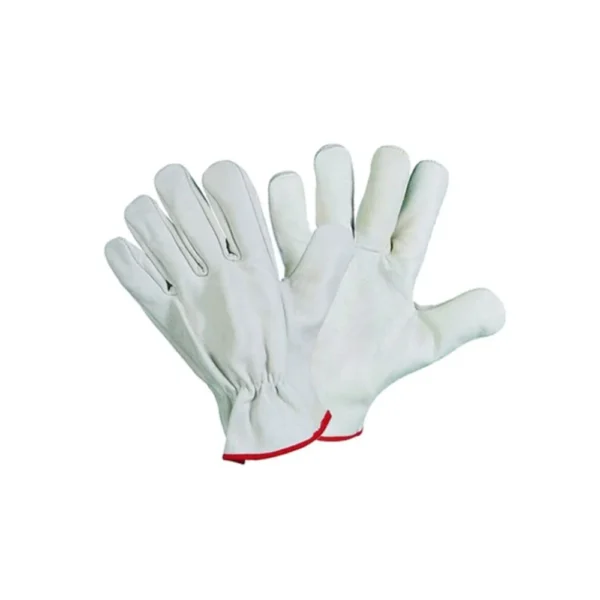 Guanti in pelle fiore bianchi taglia 8