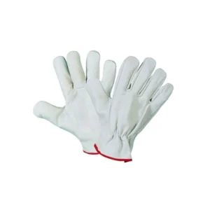 Guanti pelle fiore bianchi taglia 8