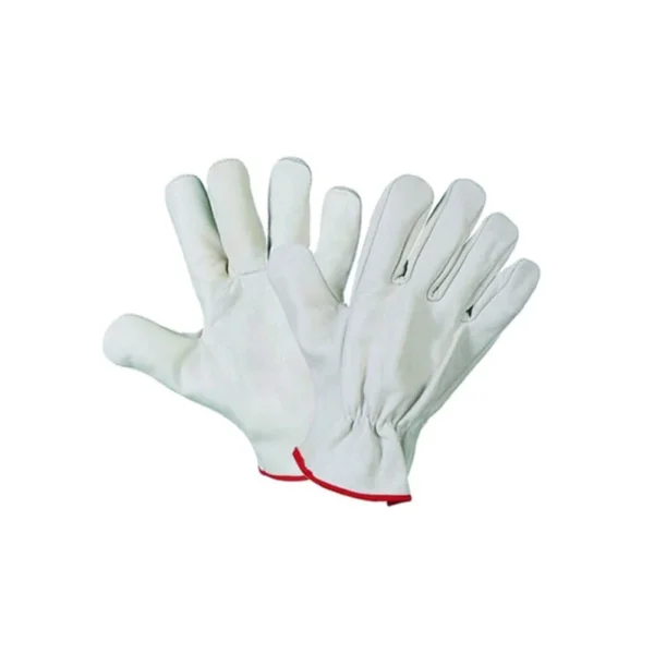 Guanti pelle fiore bianchi taglia 8