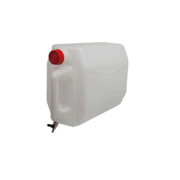 Tanica 25 litri con rubinetto in PVC bianco