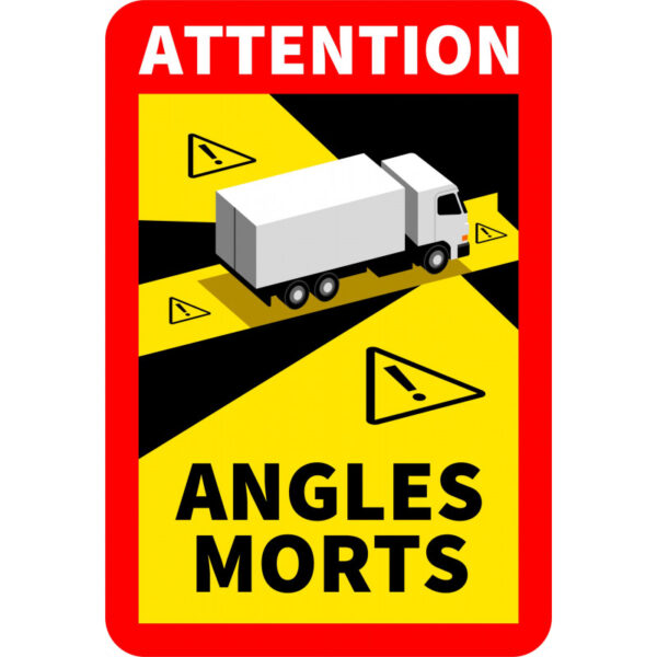 ADESIVO "ANGLES MORTS" MISURA 25X17 CM - IMMAGINE CAMION