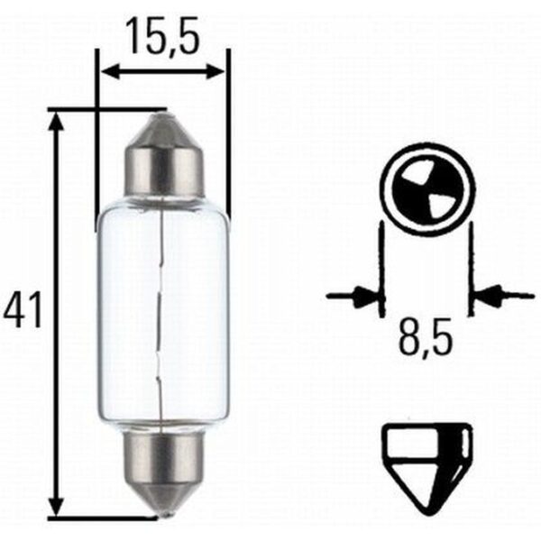 LAMPADINA 12V 15W SV8.5