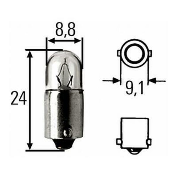 LAMPADINA 24V 2W BA9S