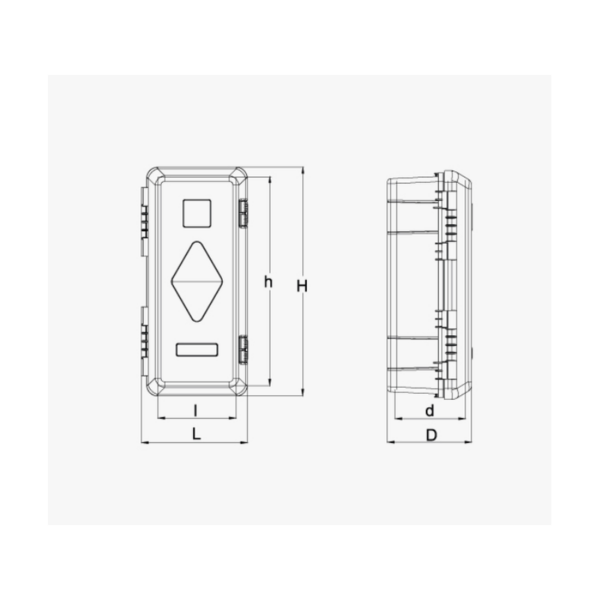 ADAMANT - PORTAESTINTORE IN PP 6/9KG (R/N) Ø170/190 - 310X671X247
